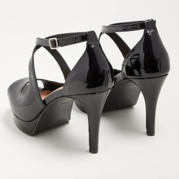 Torrid Black Patent Criss Cross Platform Heel - 8W - - Picture 3 of 3